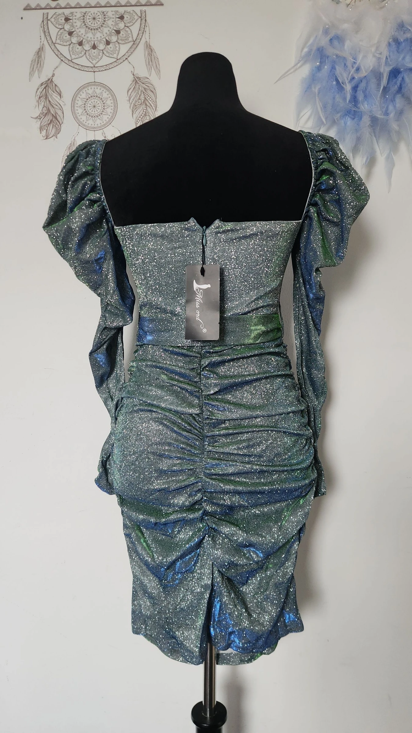Glinsterende jurk met pailletten V-hals push-up ●Maat M●🌸 – photo 8